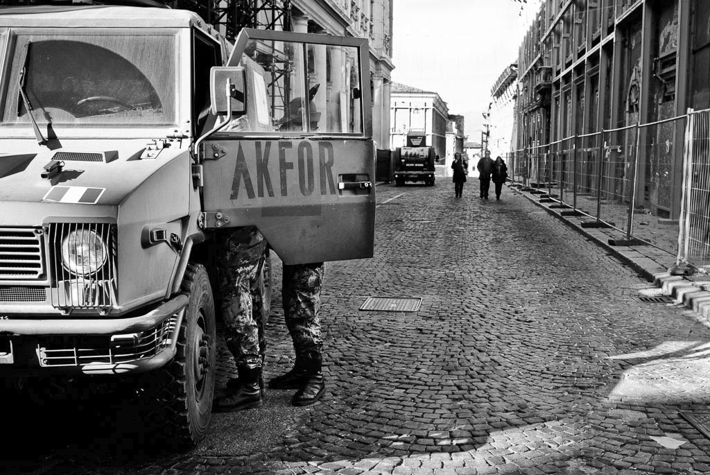 militari nel centro storico